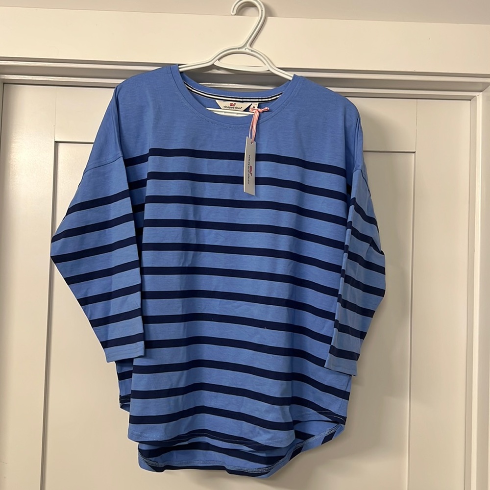 New with tag, casual knit, striped deluxe, tee, medium
